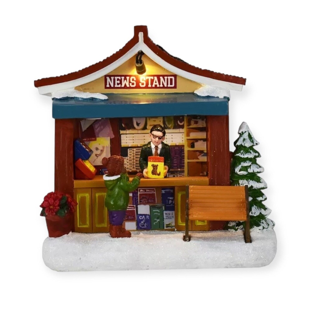 St Nicholas Square Village - NEWS STAND -‎ LED Lighted - New 2023 Christmas